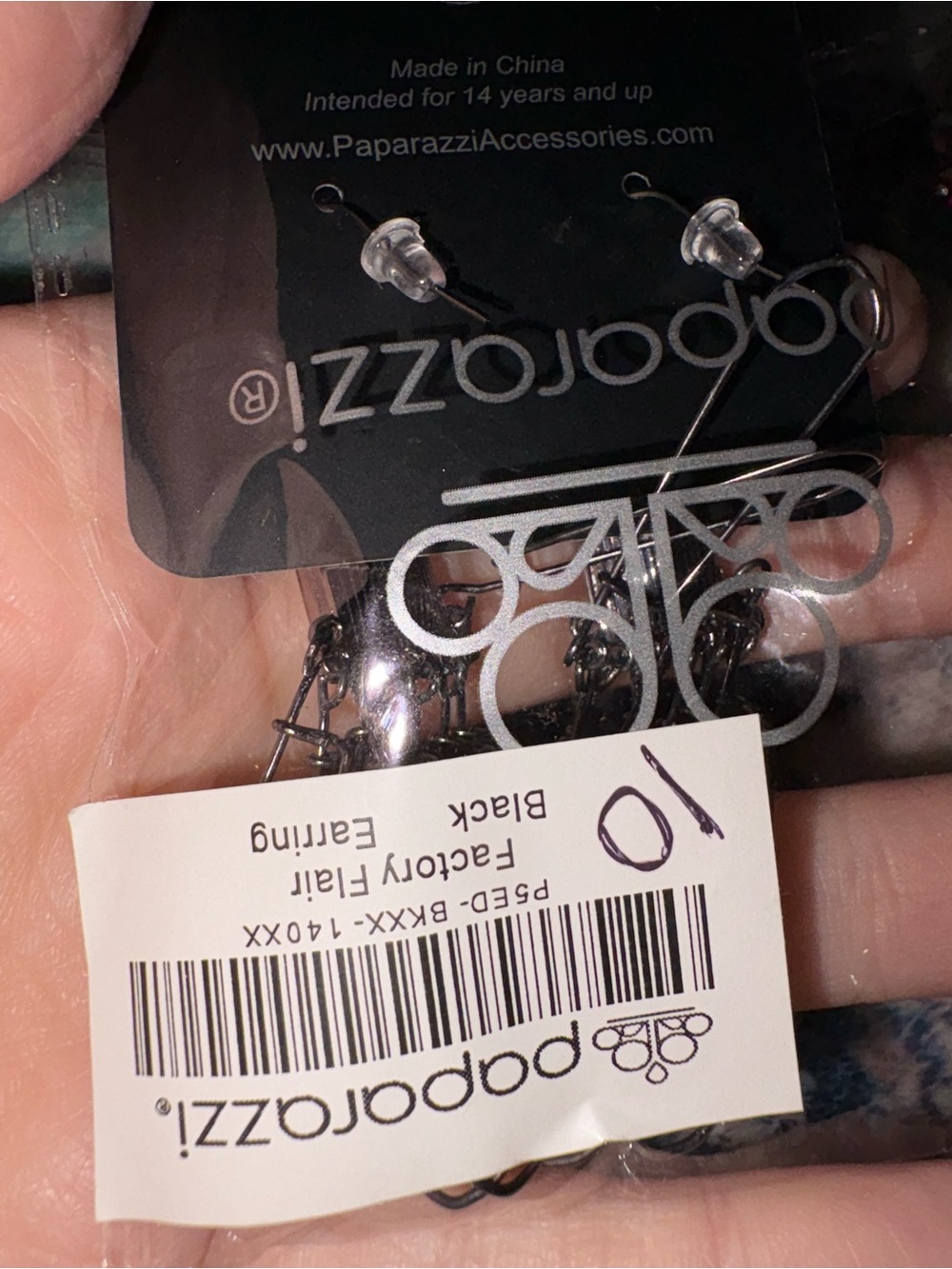Factory Flair Black Earring - Picture 4 of 4